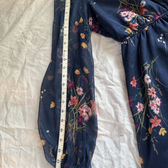 Navy Blue Floral Dress - Picture 4 of 6